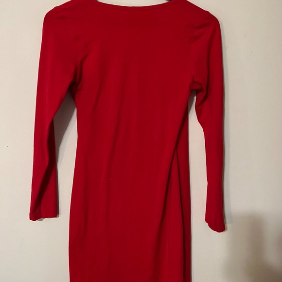 American Apparel Spandex Wrap Cross V Neck Bodycon Mini Dress - Picture 3 of 3